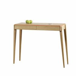 Table console design LISERÉ en bois 2 tiroirs