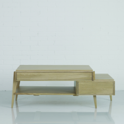 Table basse LISERÉ 2 tiroirs 1 tablette