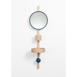 Miroir vide-poche au design scandinave personnalisable en bois SATELLITE