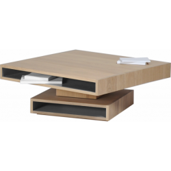 Table basse pivotante design personnalisable en bois CUBOCARRÉ