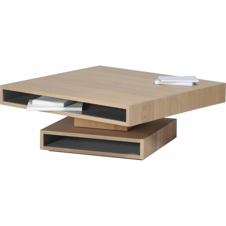 Table basse pivotante design personnalisable en bois CUBOCARRÉ