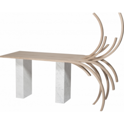 Bureau au design extravagant et unique en bois et marbre de Carrare REBELLE