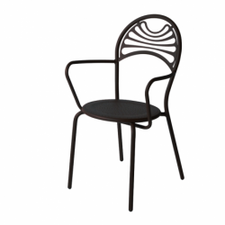 Fauteuil de jardin métal rétro et empilable CABARET