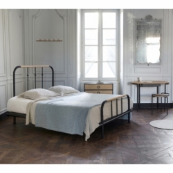 Lit double métal bois Monsieur et Madame design 140cm