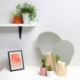 Miroir design avec support en bois Ping Pong