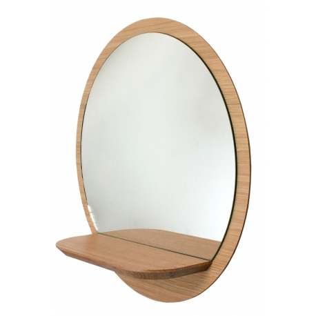 Miroir design avec tablette en bois Sunrise