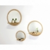 Miroir design avec tablette en bois Sunrise