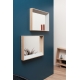 Miroir design biseauté en bois massif français BISO gauche