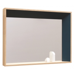 Miroir design biseauté en bois massif français BISO droite