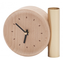 Horloge soliflore design en bois massif français et laiton TIK TOK