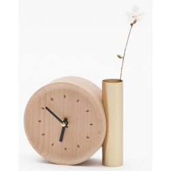 Horloge soliflore design en bois massif français et laiton TIK TOK