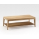 Table basse design bois fabrication française avec tablette BUZZ