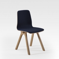 Chaise design en bois de Chêne et tissu fabriquée en France CHEVRON