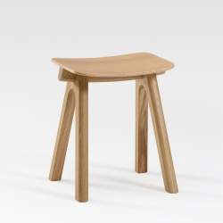 Tabouret design en bois naturel de Chêne fabriquée en France CHEVRON