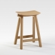 Tabouret haut design en bois naturel de Chêne fabriquée en France CHEVRON