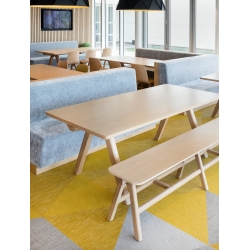 Banc design en bois naturel de Chêne fabriquée en France CHEVRON