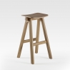 Tabouret haut design en bois naturel de Chêne fabriquée en France CHEVRON