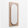 Miroir design CIRCUIT ovale en chêne massif français et fabriqué en France