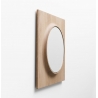 Miroir design CIRCUIT rond en chêne massif français et fabriqué en France