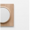 Miroir design CIRCUIT rond en chêne massif français et fabriqué en France