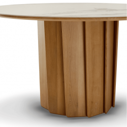 Table design Volute dessus céramique