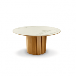 Table design Volute dessus céramique